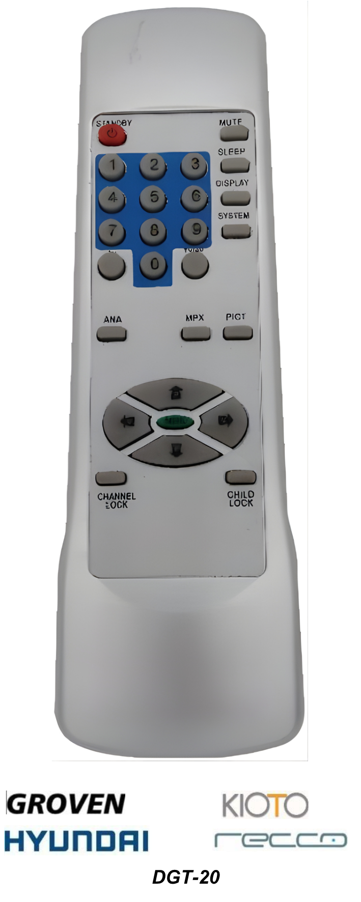 Control remoto de reemplazo   HYUNDAI - GROVEN - RECCO - KIOTO -  DGT 20