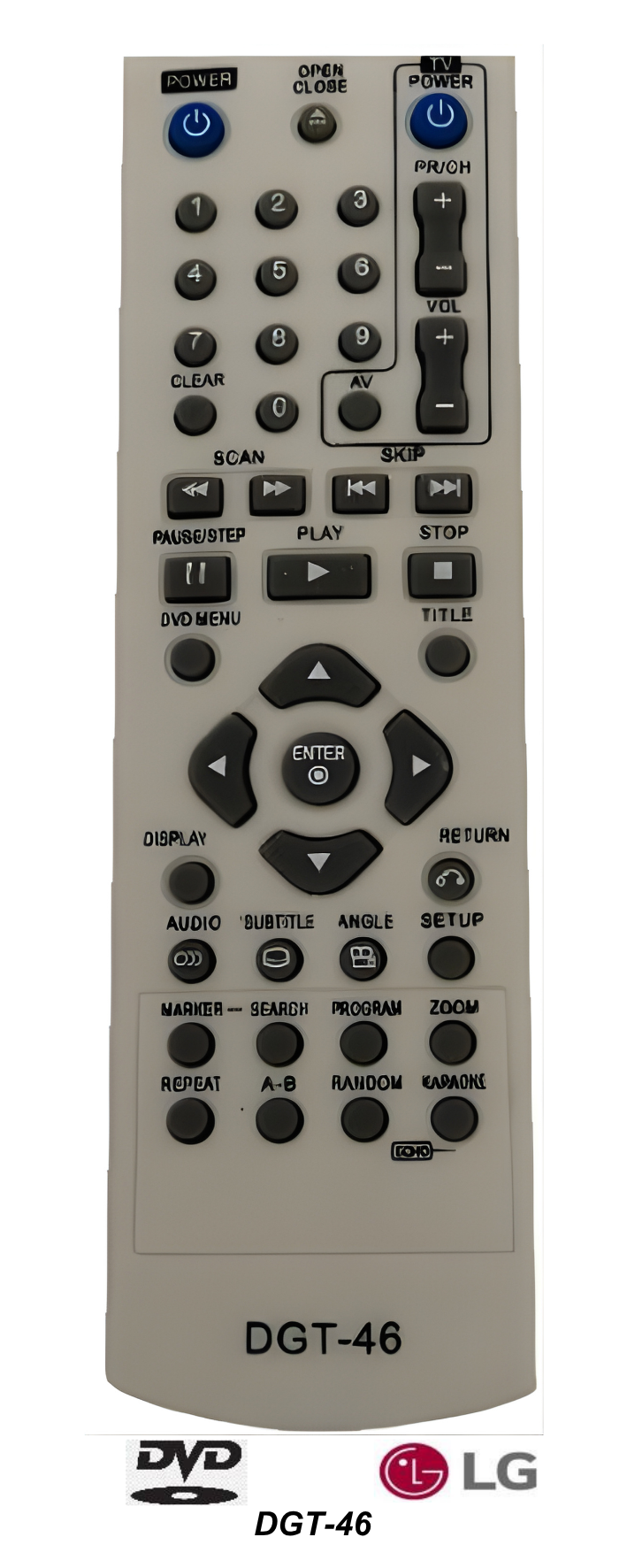 Control remoto de reemplazo:     DVD - LG