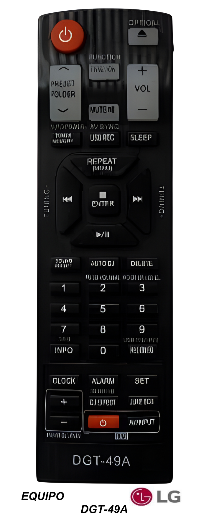 Control remoto de reemplazo:     EQUIPO DE MÚSICA - LG
