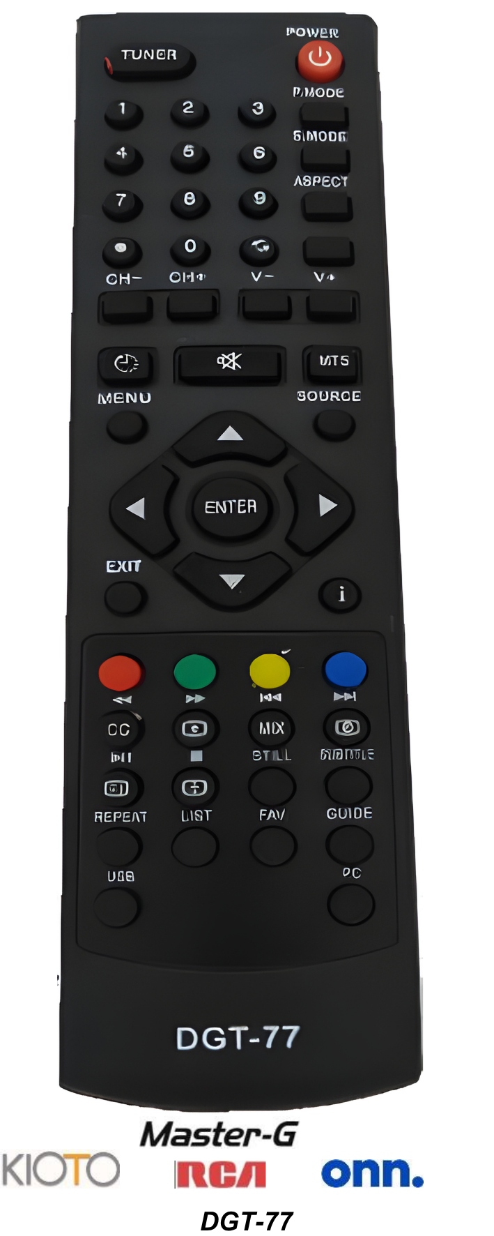 Control remoto de reemplazo:  MASTER-G - KIOTO - RCA - ONN