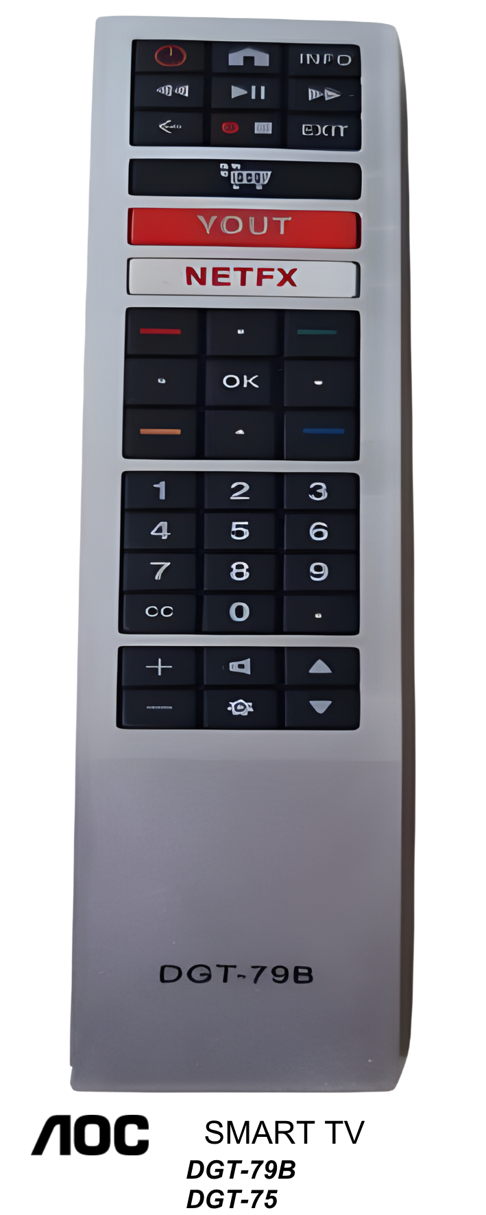 Control remoto de reemplazo:  AOC SMART TV