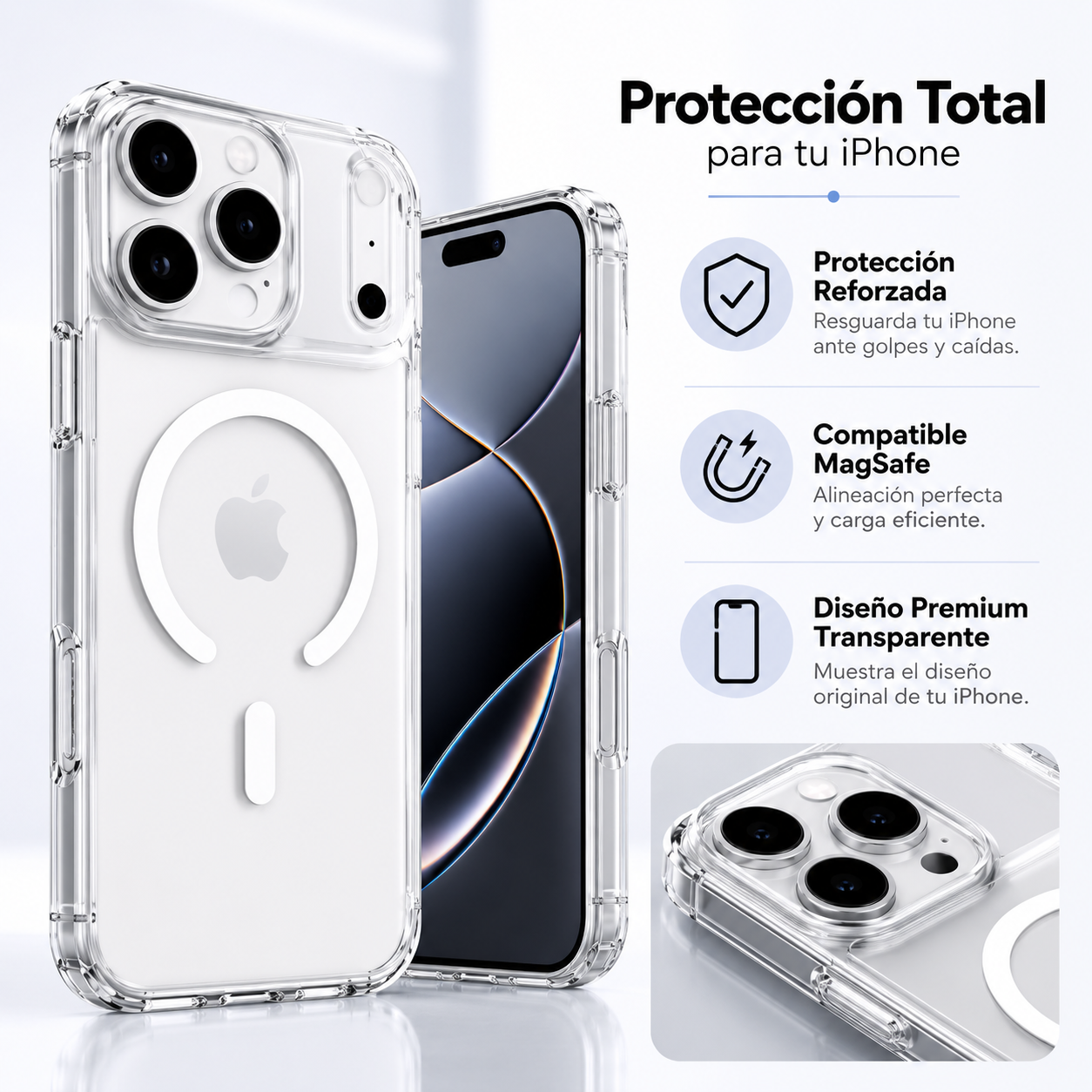 Pack iPhone — Carcasa + Cargador + Audífonos Lightning