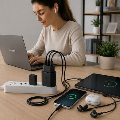 Cargador Samsung 45W + Manos Libres AKG — Carga Super Rápida + Audio Premium