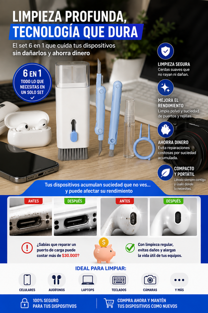 Kit de Limpieza para Puerto de Carga y Dispositivos Electrónicos