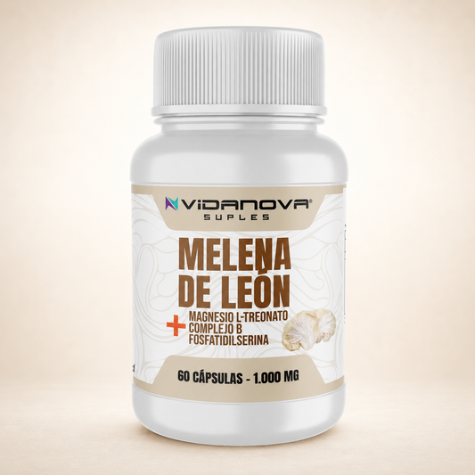 Melena de León Fortificada — Foco, Memoria y Energía Mental | 60 Cápsulas + E-book Gratis